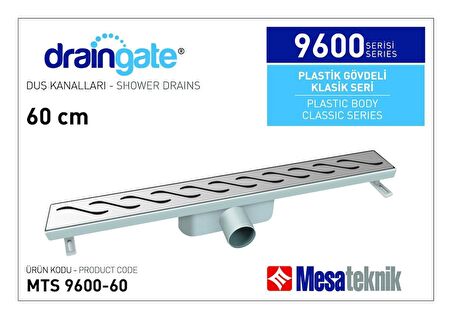 Mesateknik Draingate® Paslanmaz Izgaralı Klasik Duş Kanalı Mts 9600 60