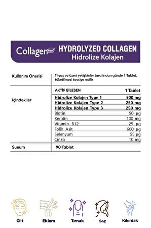 Collagen For You Hidrolize Kolajen (1 Tablet 1200 Mg. Günde 1 Tablet İle 3 Ay Kullanım ) 90 Tablet