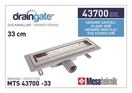 Mesateknik Draingate® Seramik Seviyeli Seramik Montajlı Duş Kanalı  Mts 43700 33