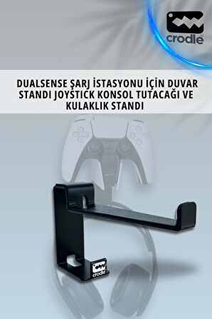 Ps5 Dualsense Şarj Istasyonu Için Duvar Standı Joystick Konsol Tutacağı Ve Kulaklık Standı