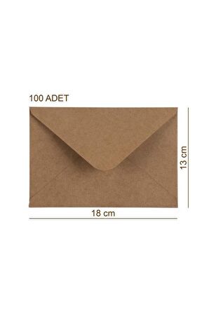 İstisna 100 Adet Mektup Zarfı 13x18cm 100gr. Kraft