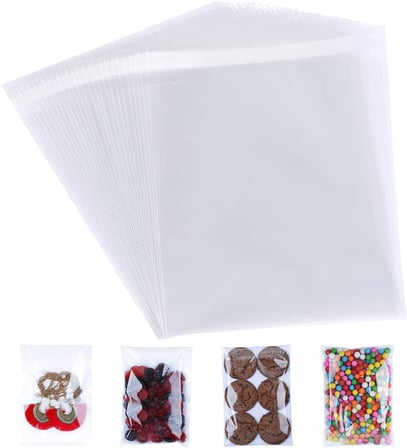 1000 Adet 15x25 Kendinden Yapışkanlı Açılıp Kapanabilir Şeker Kurabiye Şeffaf Plastik Poşet Torba