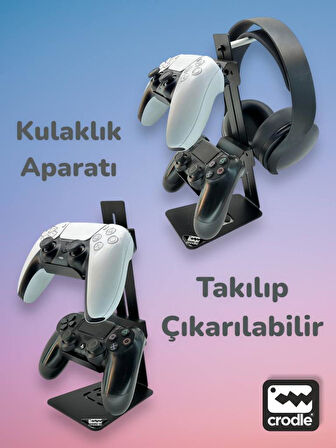 Çok Fonksiyonlu Metal Gaming Ps4 Ps5 Xbox Joystick Kontroller Tutucu Ve Kulaklık Dikey Standı