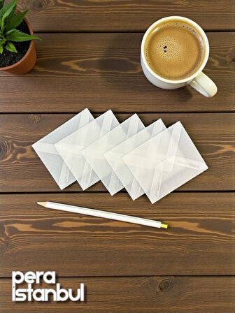 10 Adet 7x9 Aydınger Transparan Şeffaf Zarf Davetiye Lüks Tebrik Kartı Mektup Mühür Cüzdan