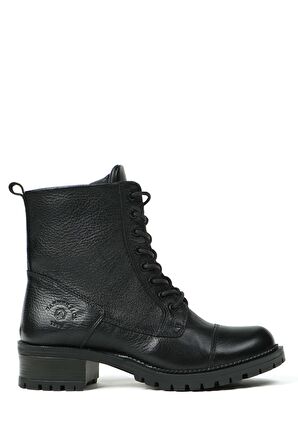 Hammer Jack Hakiki Deri Siyah Boot Kadın Bot 