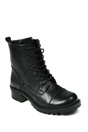 Hammer Jack Hakiki Deri Siyah Boot Kadın Bot 