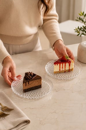 porsima tokyo 10788 6'lı desenli cam pasta & tatlı tabağı seti i̇kramlık 16 cm