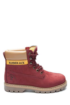 Hammer Jack Hakiki Deri Bordo Nubuk Erkek  Bot