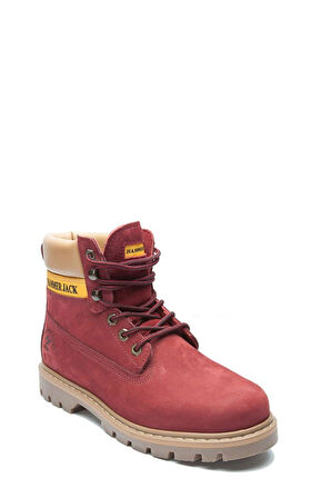 Hammer Jack Hakiki Deri Bordo Nubuk Erkek  Bot