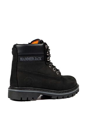 Hammer Jack 102 16600-M Hakiki Deri Unisex Bot Siyah Nubuk