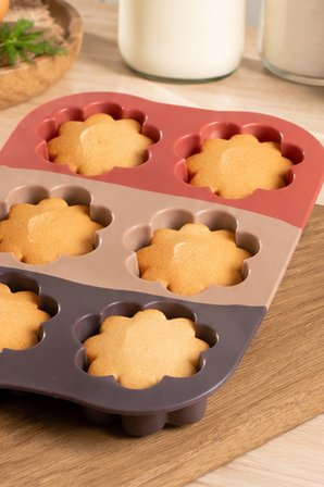 Porsima 30010-2 Silikon 6lı Muffin kalıbı Papatya kek kalıbı kalıbı 17*26cm