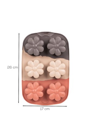 Porsima 30010-2 Silikon 6lı Muffin kalıbı Papatya kek kalıbı kalıbı 17*26cm