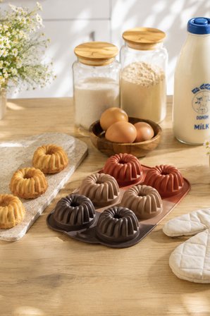 Porsima 30010-1 Silikon Göbekli Muffin Kalıbı 6'lı | Yapışmaz Kek ve Cupcake Kalıbı