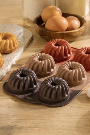 Porsima 30010-1 Silikon Göbekli Muffin Kalıbı 6'lı | Yapışmaz Kek ve Cupcake Kalıbı
