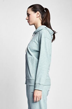 Lescon 22S-2213-22B Fermuarlı Kapşonlu Yeşil Üst