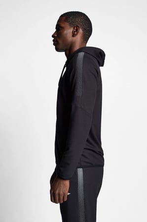Siyah Erkek Fermuarlı Kapüşonlu Sweatshirt 22b-1118