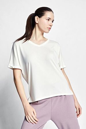 Lescon Lüx Plain Comfort Fit 22BTBS002104FDS Kadın T-Shirt