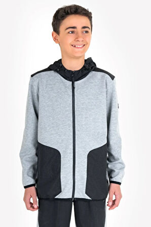Çocuk Fermuarlı Kapüşonlu Sweatshirt 23n-3101