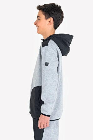 Çocuk Fermuarlı Kapüşonlu Sweatshirt 23n-3101