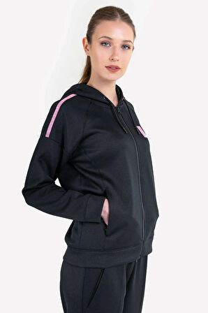 23ntbs002128 23n-2128 Fermuarlı Kapşonlu Üst