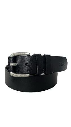 Fossil Hakiki Siyah Deri Spor 4 cm Erkek Kemeri-105