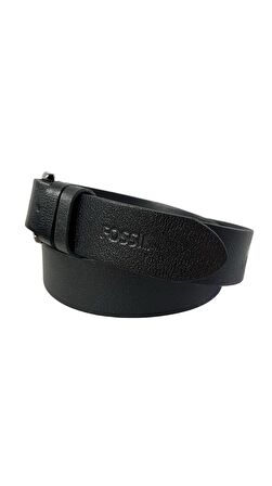  Fossil Siyah Rengi Hakiki Düz Deri Spor 4 cm Erkek Kemeri-130