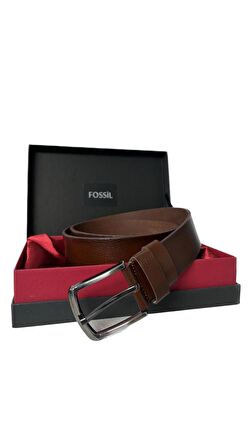 Fossil Kahverengi Hakiki Tosado Düz Deri Spor 4 cm Erkek Kemeri-110