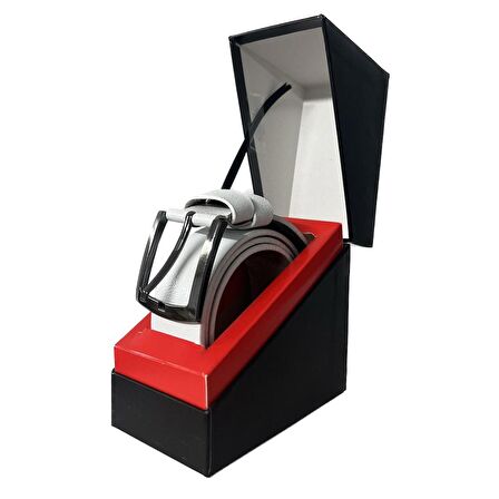 Fossil Beyaz Hakiki Düz Deri Spor 4 cm Erkek Kemeri-125