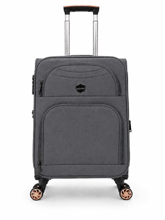 Fossil Unisex Kumaş Kabin Boy Ultra Hafif Şifreli Körüklü Kendi Etrafında Dönebilen Valiz 010-03