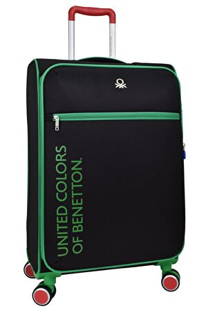 United Colors Of Benetton Ultra Light Hafif Lüx Kumaş 2'li Valiz Seti Büyük Boy - Orta Boy Siyah BNT2100