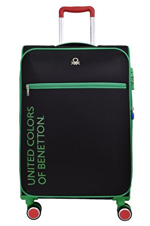 United Colors Of Benetton Ultra Light Hafif Lüx Kumaş 2'li Valiz Seti Büyük Boy - Orta Boy Siyah BNT2100