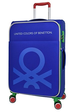 United Colors Of Benetton Ultra Light Hafif Lüx Kumaş Büyük Boy Valiz Mavi BNT2200