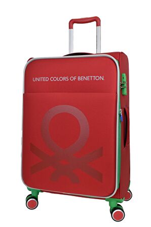 United Colors Of Benetton Ultra Light Hafif Lüx Kumaş Orta Boy Valiz Kırmızı BNT2200