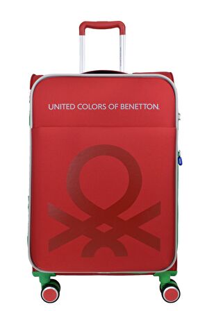 United Colors Of Benetton Ultra Light Hafif Lüx Kumaş Orta Boy Valiz Kırmızı BNT2200
