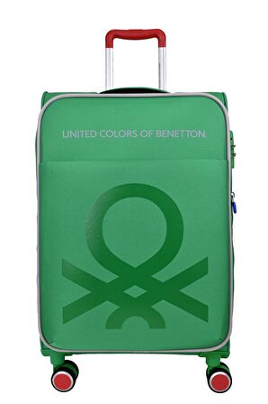 United Colors Of Benetton Ultra Light Hafif Lüx Kumaş 2'li Valiz Seti Orta Boy - Kabin Boy Yeşil BNT2200