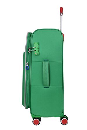 United Colors Of Benetton Ultra Light Hafif Lüx Kumaş 2'li Valiz Seti Orta Boy - Kabin Boy Yeşil BNT2200