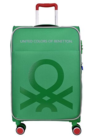 United Colors Of Benetton Ultra Light Hafif Lüx Kumaş 2'li Valiz Seti Büyük Boy - Orta Boy Yeşil BNT2200