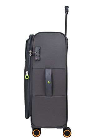 Pierre Cardin Ultra Light Hafif Lüx Kumaş 2'li Valiz Seti Orta Boy - Kabin Boy Gri PC6000