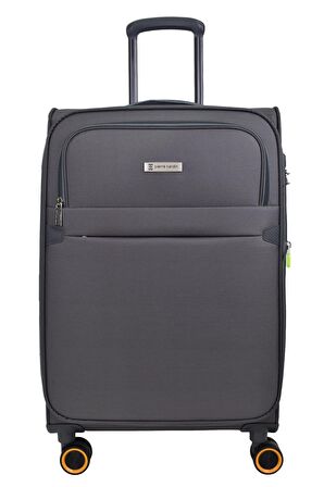 Pierre Cardin Ultra Light Hafif Lüx Kumaş 2'li Valiz Seti Büyük Boy - Orta Boy Gri PC6000
