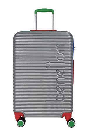 United Colors Of Benetton Lüx Abs 2'li Valiz Seti Orta Boy - Kabin Boy Gri BNT500