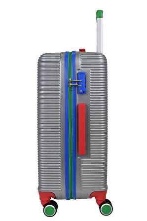 United Colors Of Benetton Lüx Abs 2'li Valiz Seti Orta Boy - Kabin Boy Gri BNT500