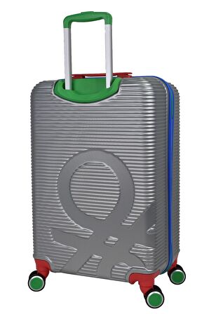 United Colors Of Benetton Lüx Abs 2'li Valiz Seti Orta Boy - Kabin Boy Gri BNT500