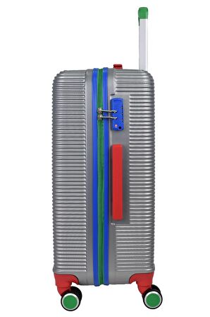 United Colors Of Benetton Lüx Abs 2'li Valiz Seti Büyük Boy - Kabin Boy Gri BNT500