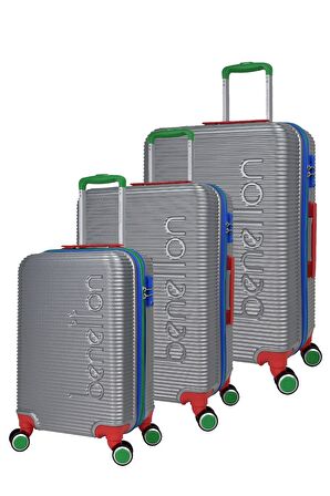 United Colors Of Benetton Lüx Abs 3'lü Valiz Seti Gri BNT500