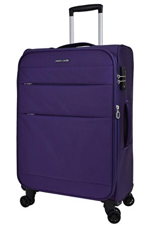 Pierre Cardin Ultra Light Hafif Lüx Kumaş Büyük Boy Valiz Mor PC4200