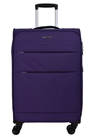 Pierre Cardin Ultra Light Hafif Lüx Kumaş Büyük Boy Valiz Mor PC4200
