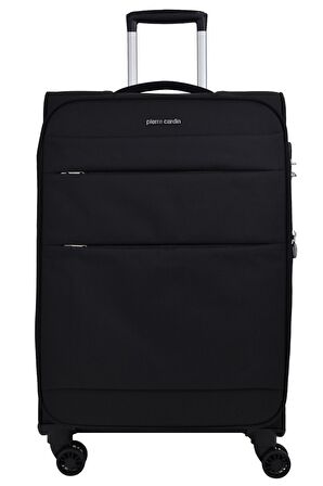 Pierre Cardin Ultra Light Hafif Lüx Kumaş Büyük Boy Valiz Siyah PC4200