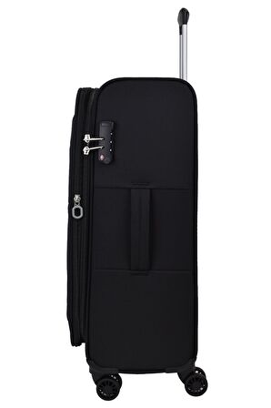 Pierre Cardin Ultra Light Hafif Lüx Kumaş Büyük Boy Valiz Siyah PC4200