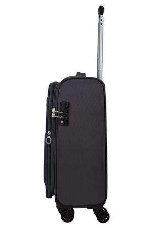 Pierre Cardin Ultra Light Hafif Lüx Kumaş Kabin Boy Valiz Gri PC4200