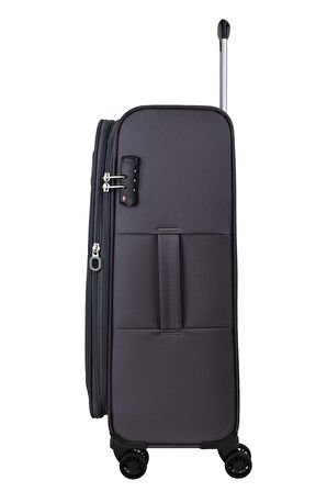 Pierre Cardin Ultra Light Hafif Lüx Kumaş 2'li Valiz Seti Orta Boy - Kabin Boy Gri PC4200